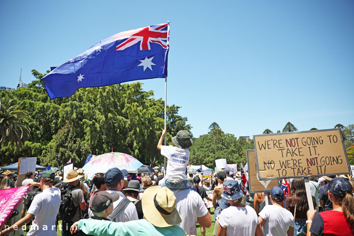 Freedom Rally, Brisbane Botanic Gardens