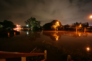 The flood from my front door shortly before midnight