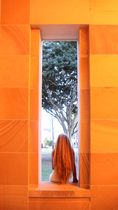 Bronwen in the Great Court at UQ