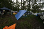 Our tent at the end of the festival, after a few of the surrounding people left