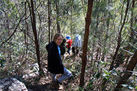 Bronwen descending Flinder’s Peak