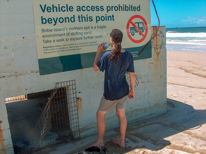 Ned learning things on Bribie Island