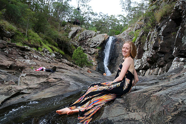 Bronwen explaining how waterfalls work using only interpretative dance