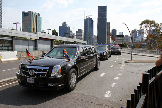 Obama’s limousine, though in this case the first one was a decoy