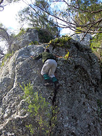 Eric on an even steeper part of the climb to Flinder’s Peak