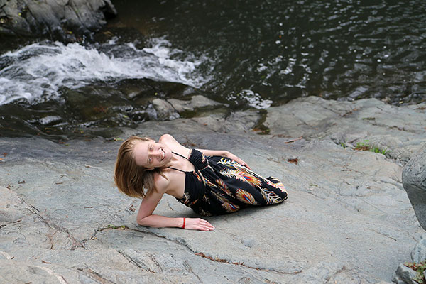 Bronwen insisting that gravity doesn’t apply at waterfalls