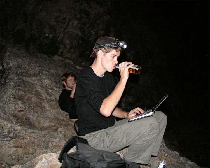 Clint & Clus after finding that severe storms were headed our way, Mount Tibrogargan