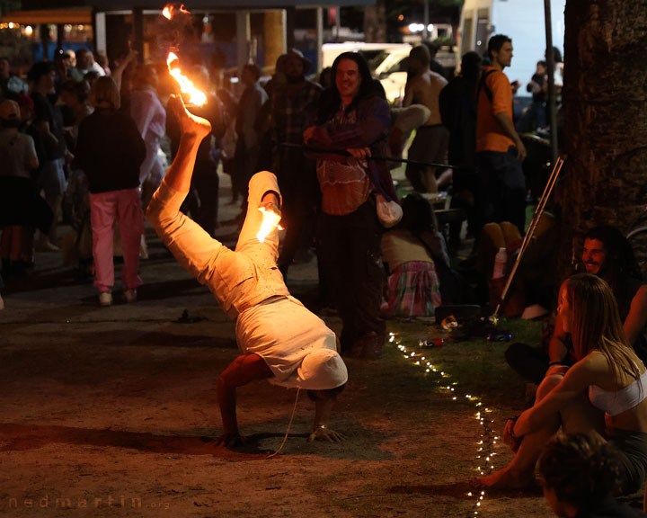 Fire Twirling at Burleigh Bongos