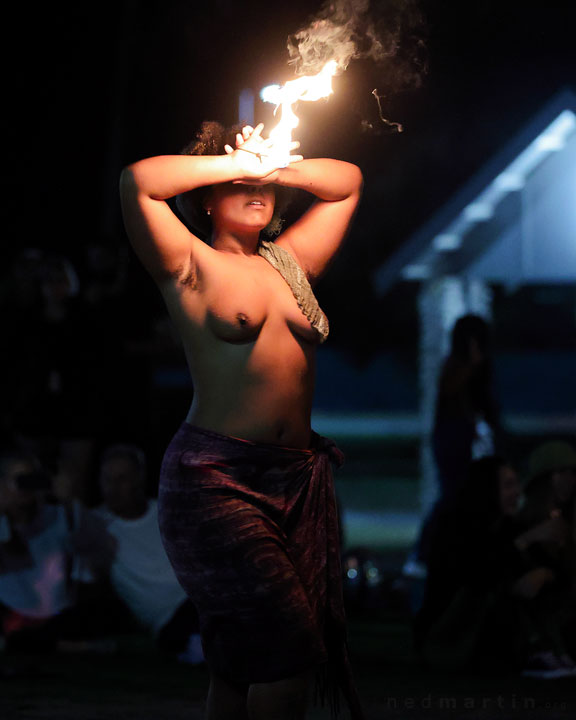 Fire twirling at Burleigh Bongos