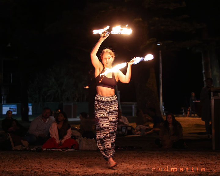 Burleigh Bongos and Fire-twirling