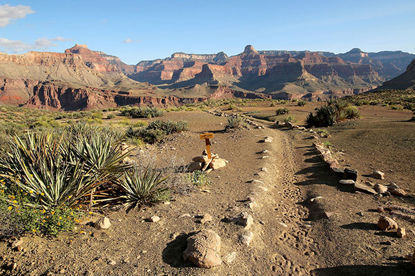 Bronwen arrives at “Tip Off” on her walk down into the Grand Canyon