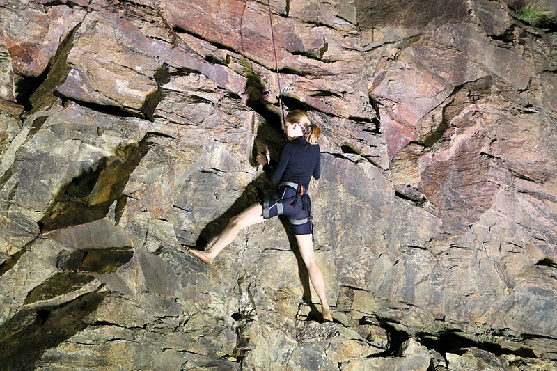 Bronwen climbing