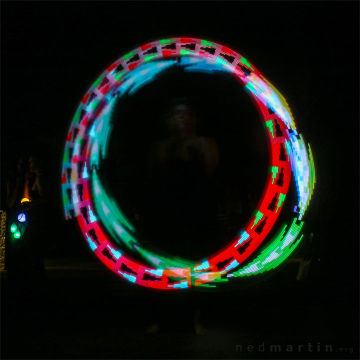 Fire twirling at Burleigh Bongos, Justins Park, Burleigh Heads