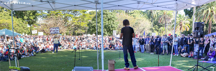 Freedom Rally, Brisbane Botanic Gardens