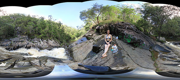 Bronwen having a picnic