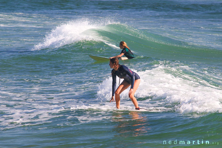 Bronwen & Jacqui pretending there’s huge waves