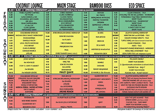 The Island Vibe Festival program