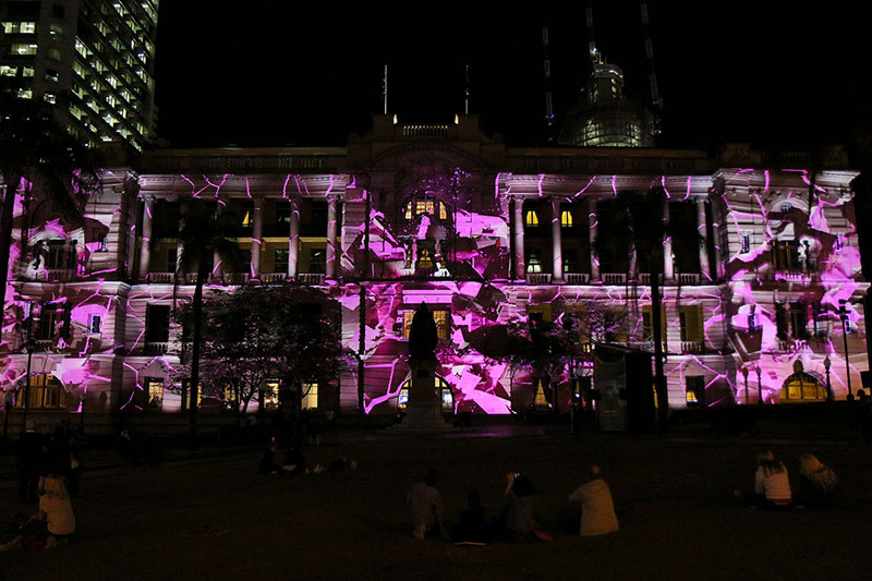 Projecting lights onto The Treasury