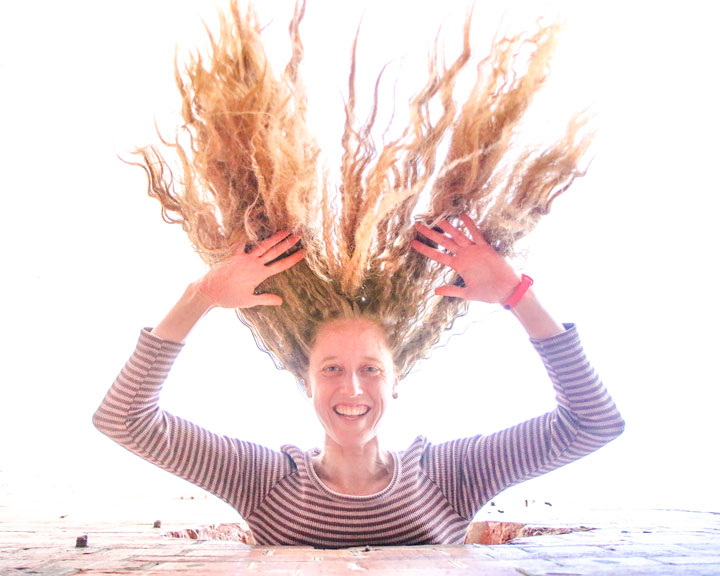 Bronwen & her very frizzy hair at Brisbane Powerhouse