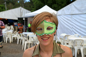 Bronwen in a mask