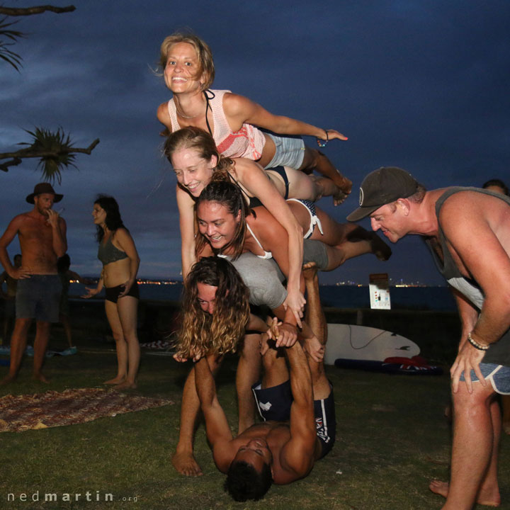 Carissa White, Bronwen Fairbairn, Sophia Edwards, Adam Beith, Natahlia Joy, Josh BG at Rainbow Bay