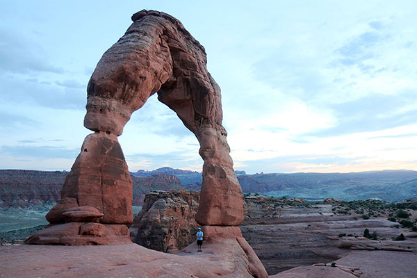 Ned at Delicate Arch just on dusk