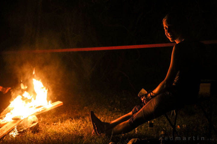 Bronwen enjoying the fire