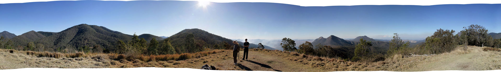 Bronwen & Clint surveying the range, Upper Portals, Mt Barney