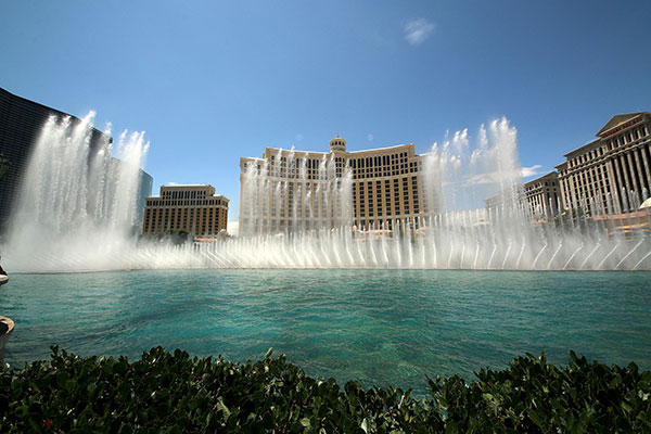 The fountain display at The Bellagio, Las Vegas