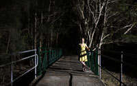 Bronwen posing on a bridge near Stones Corner