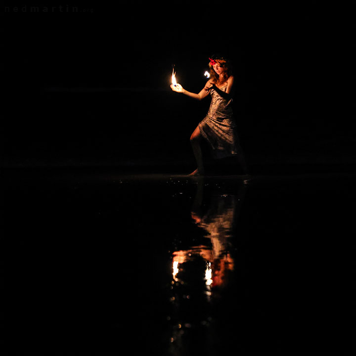 Fire twirling at Burleigh Bongos