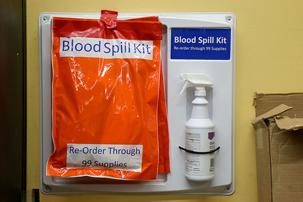 Worryingly, Walmart has blood spill kits on hand