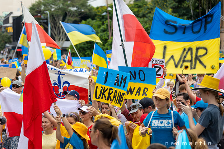 Stand With Ukraine Protest, King George Square, Brisbane