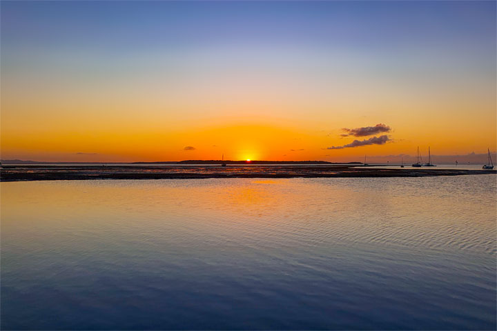 The sun setting over Australia