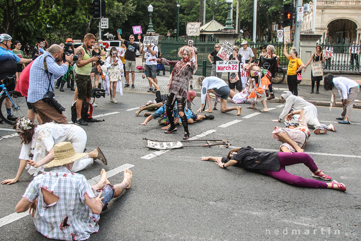 Zombies of the Climate ApoCOALypse, Extinction Rebellion protest, Speakers Corner, Brisbane