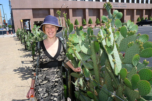 Bronwen and her first Texan cactus