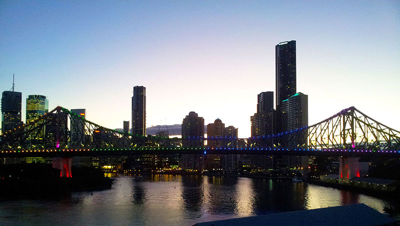 The view walking back to my car from work. It seems it was rainbow bridge day.