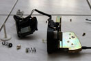 Central locking actuator disassembled