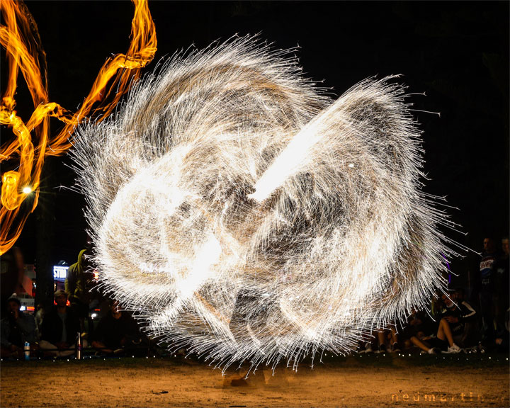 Fire Twirling at Burleigh Bongos