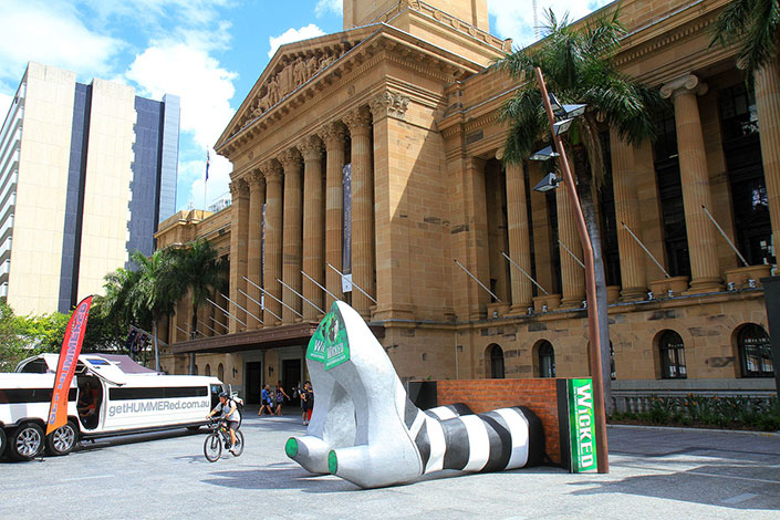 Large feet at City Hall