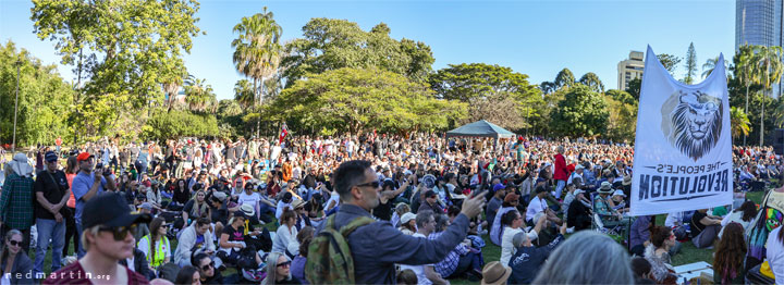 Freedom Rally, Brisbane Botanic Gardens