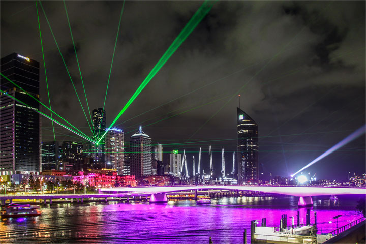 Sunsuper Night Sky Lasers, South Bank, Brisbane