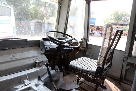 The bus driver’s seat