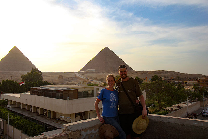 Ned & Bronwen at the Pyramids of Giza, Egypt