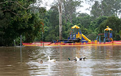 Playground equipment flooded at College’s Crossing