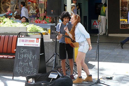 Some of the entertainment on in the mall