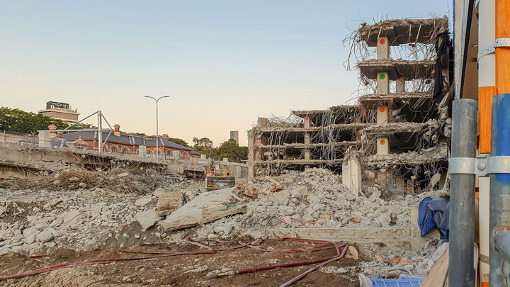 Roma St Transit Centre being knocked down