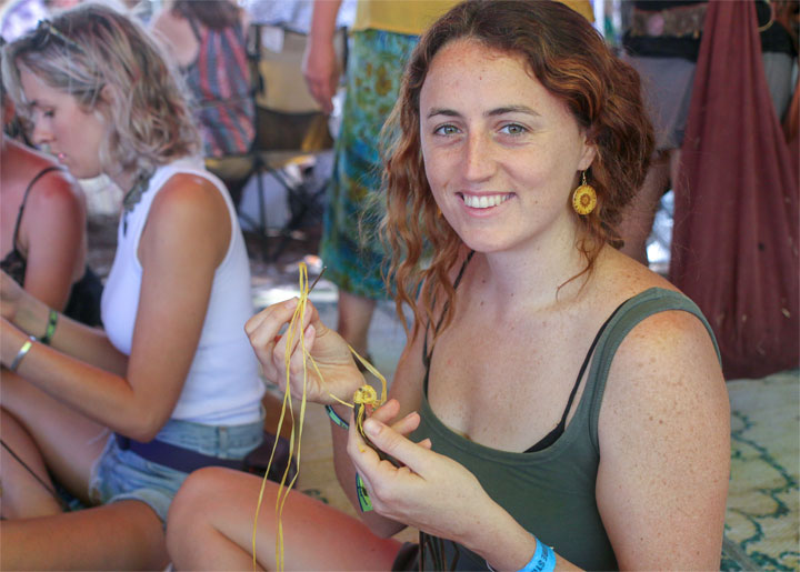 Kiera, Weaving Connections with Kim Tait, Island Vibe Festival 2019, Stradbroke Island