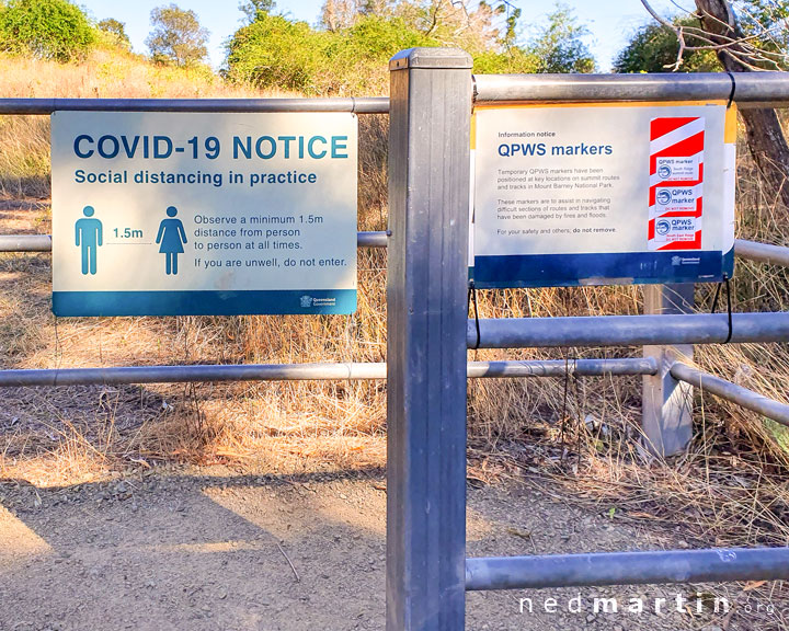 Even remote mountains have Covid-19 notices
