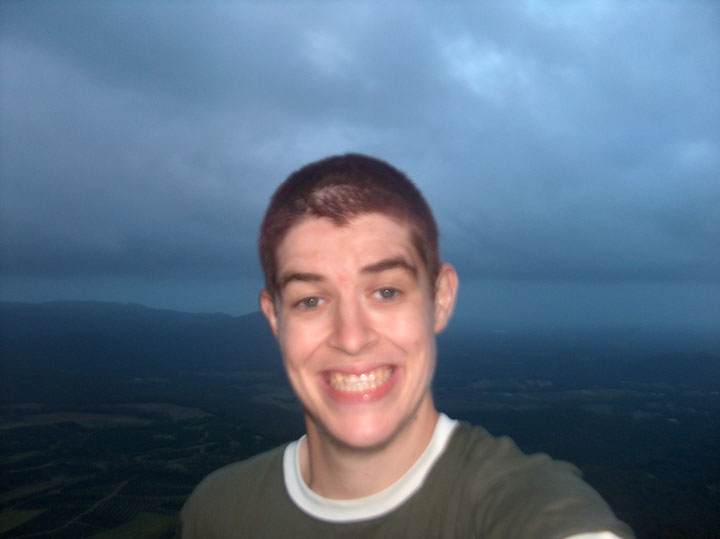 Clint, posing at the top of Mt Beerwah before dawn